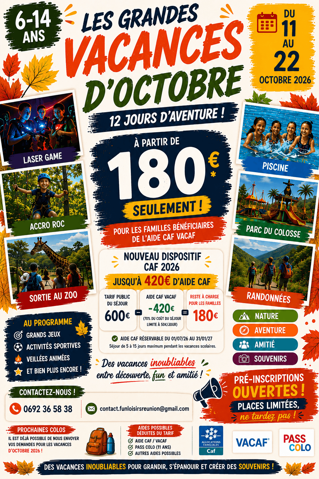 Affiche Colo de Vacances Juillet Août 2026